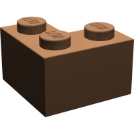 Lego kostka (kostička) 2x2 roh, hnědá (235725, 4112543, 4124051)